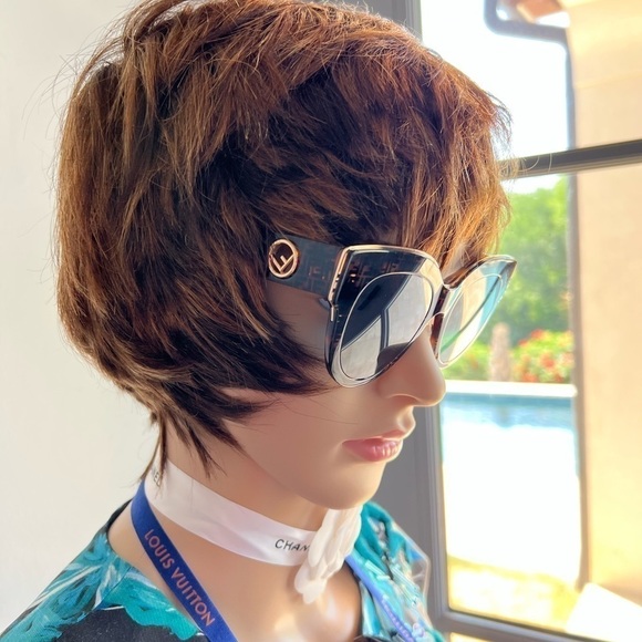 FENDI F is FENDI FF 55mm Havana Cat Eye Sunglasses - Picture 3 of 14